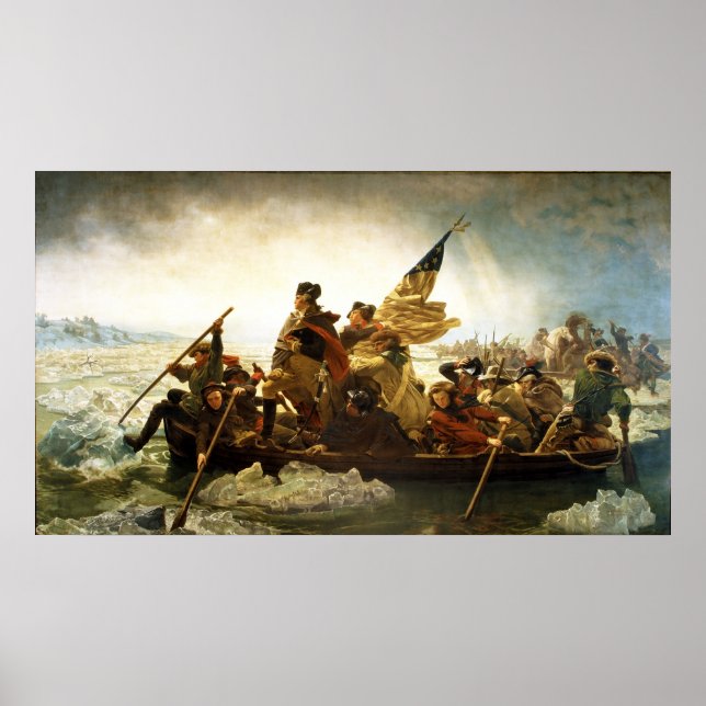 Poster Washington Traverser le Delaware par Emanuel Leutz (Devant)