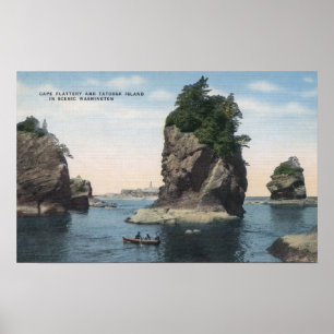 Poster Washington - Vue de Cape Flattery & Tatoosh