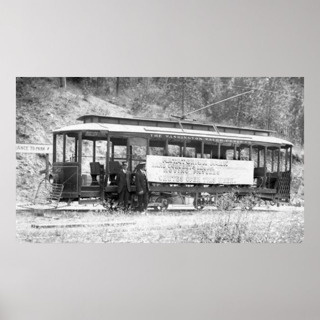 Poster Washington Water Power Co. Trolly (Devant)