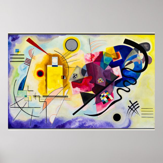Poster Wassily Kandinsky : jaune-rouge-bleu (Devant)