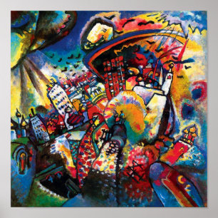 Poster Wassily Kandinsky - Paysage urbain de Moscou Art a