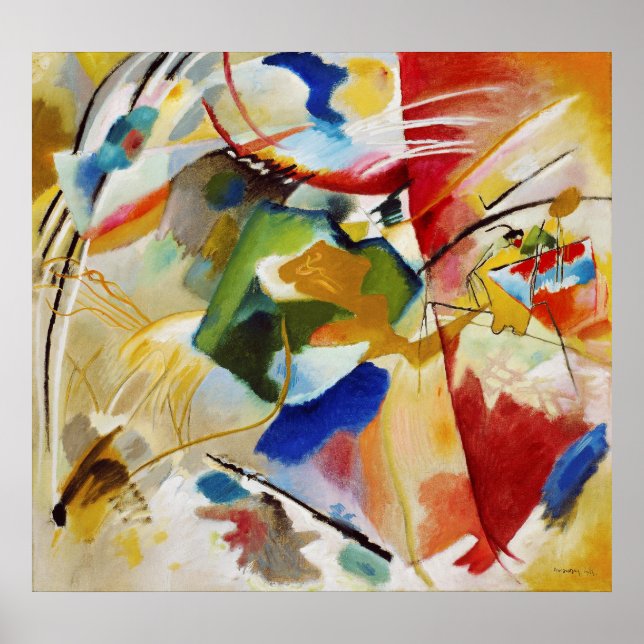 Poster Wassily Kandinsky | Peinture avec Centre Vert (Devant)