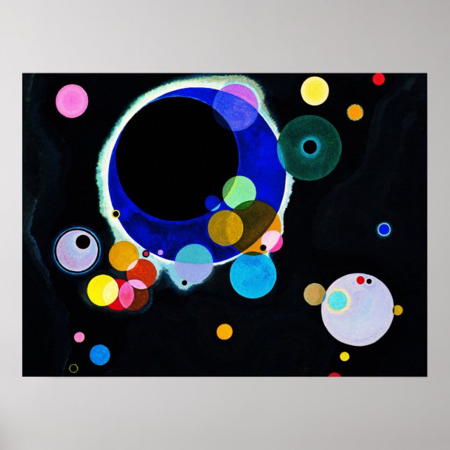 Poster Wassily Kandinsky - Plusieurs cercles (Devant)