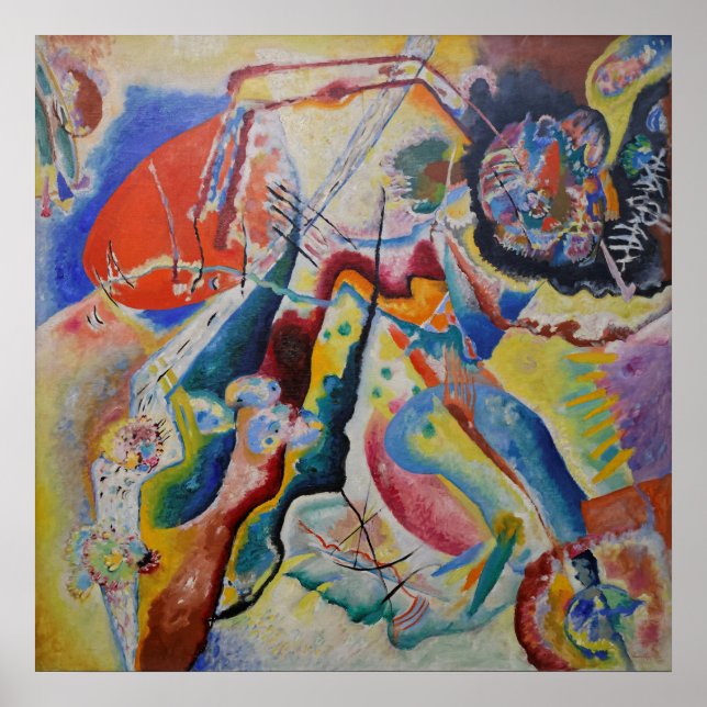 Poster Wassily Kandinsky Rouge tache classique Art Abstra (Devant)