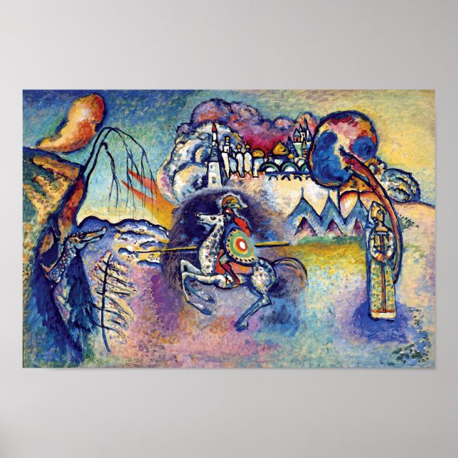Poster Wassily Kandinsky - Saint George et les cavaliers (Devant)