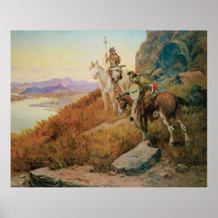 Poster Watching for the White Man's Boats by OC Seltzer