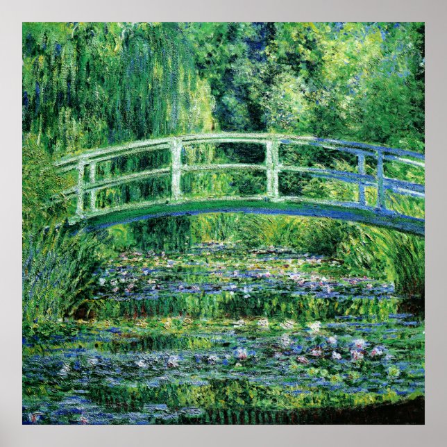 Poster Water Lilies et pont japonais, Claude Monet (Devant)