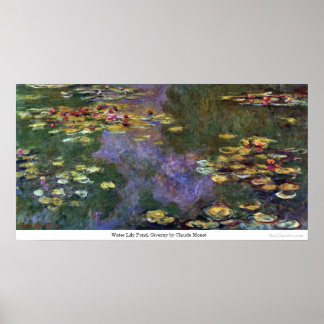 Poster Water Lily Pond, Giverny par Claude Monet