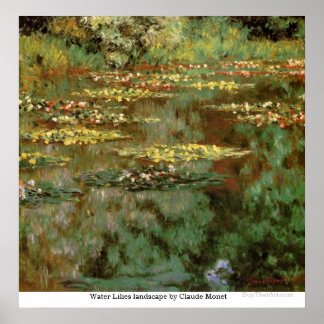 Poster Water Lys paysage par Claude Monet