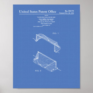 Poster Water Polo Goal 1972 Patent Art Blueprint
