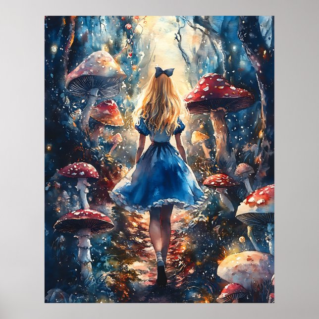 Poster Watercolor Alice in Wonderland (Devant)