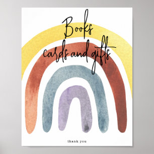 Poster Watercolor Boho Rainbow Livres cartes et cadeaux