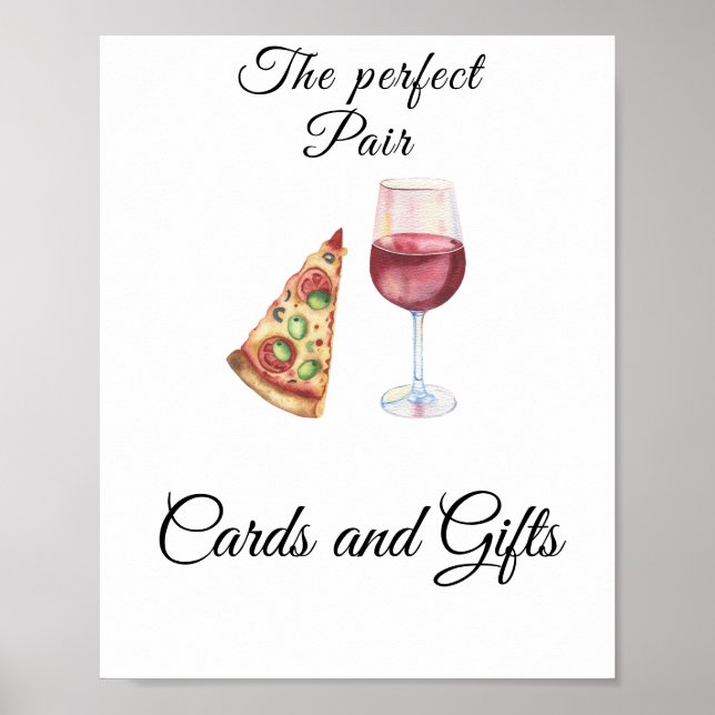 Poster Watercolor Bridal shower Cards and Gifts (Devant)