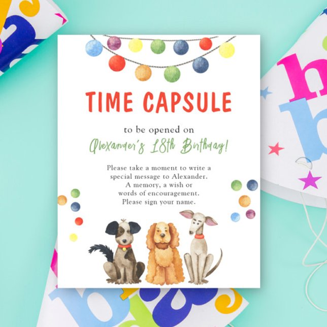 Poster Watercolor CHIEN Temps Capsule 1er anniversaire (Créateur téléchargé)