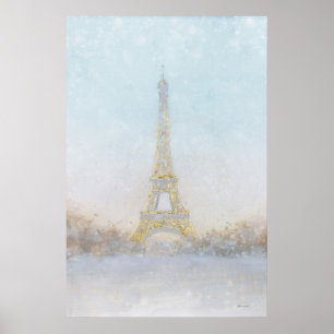 Poster Watercolor   Image of Eiffel Towe