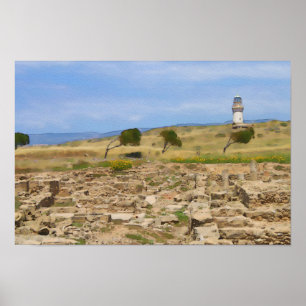 Poster Watercolor lighthouse