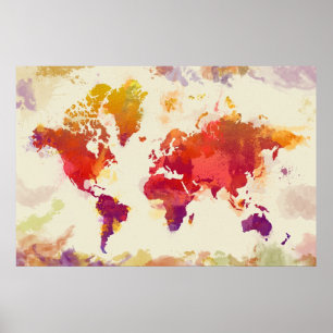 Poster Watercolor Map