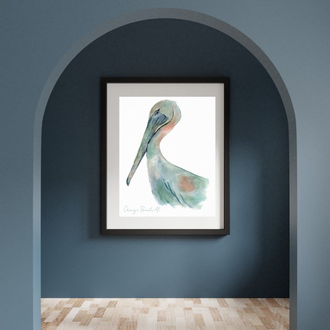 Poster Watercolor Pelican (Créateur téléchargé)
