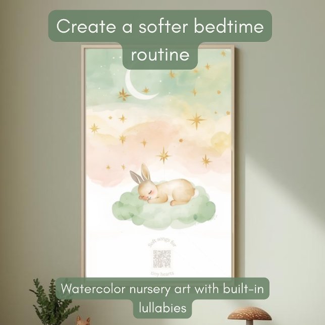 Poster Watercolor Sleeping Rabbit Nursery Wall Art (Créateur téléchargé)
