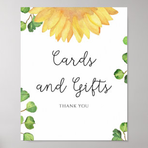 Poster Watercolor sunflower Cards and Gifts