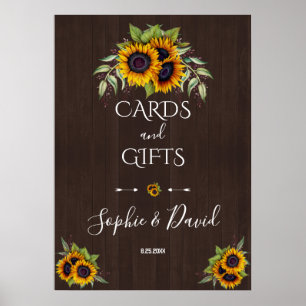Poster Watercolor Sunflowers Cartes et cadeaux Mariage