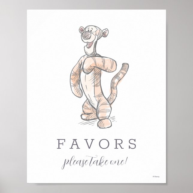 Poster Watercolor Tigger Baby Shower (Devant)