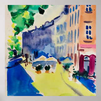 Poster Watercolor ville de Praga