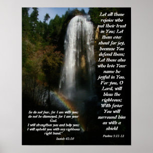 Poster Waterfall & Rainbow Help From God Print