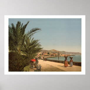 Poster Waterfront Promenade, San Remo, French Riveria