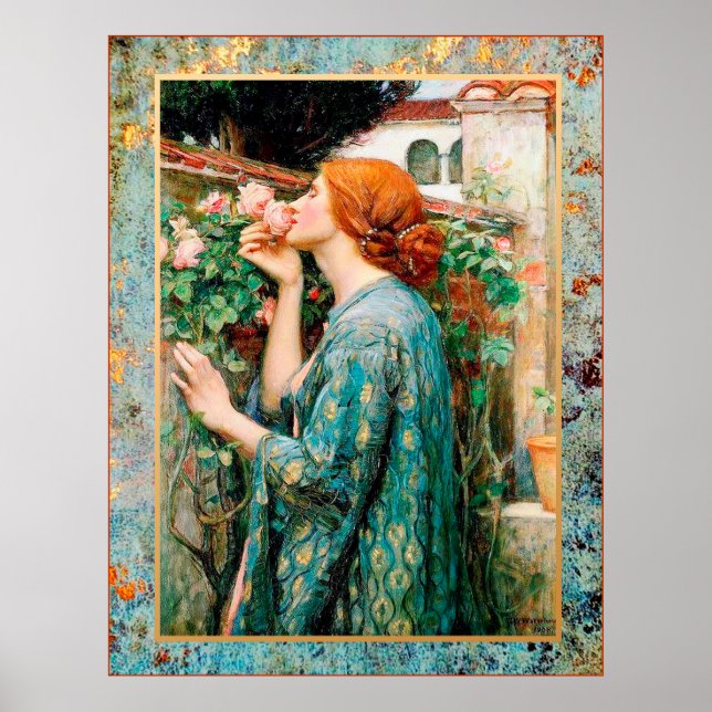 Poster Waterhouse - L'âme d'un Rose -1908 (Devant)