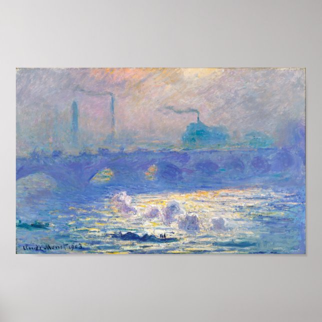 Poster Waterloo Bridge (Londres), Monet (Devant)