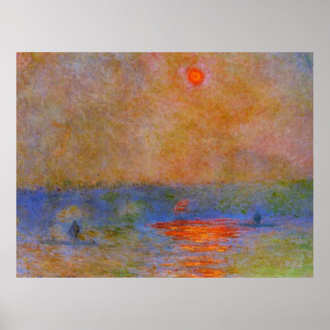 Poster Waterloo Bridge, Sunlight in the Fog, (Devant)