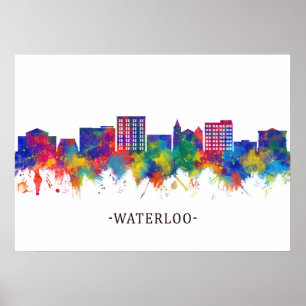 Poster Waterloo Iowa Skyline