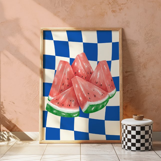 Poster Watermelon Art Retro Cuisine Mur Fruit Été (Créateur téléchargé)