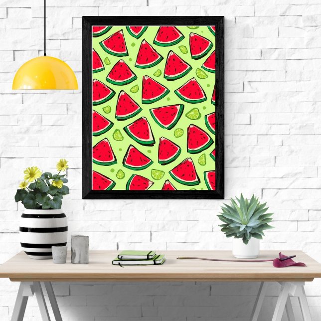 Poster Watermelon Slice Fiesta | Fun Summer Fruit Pattern (Créateur téléchargé)