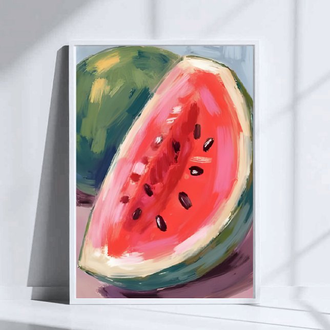 Poster Watermelon Slice | Fruit Watercolor Painting (Créateur téléchargé)