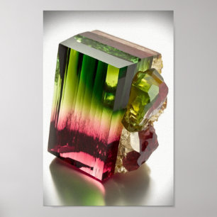 Poster Watermelon Tourmaline cristal macro closeudo photo