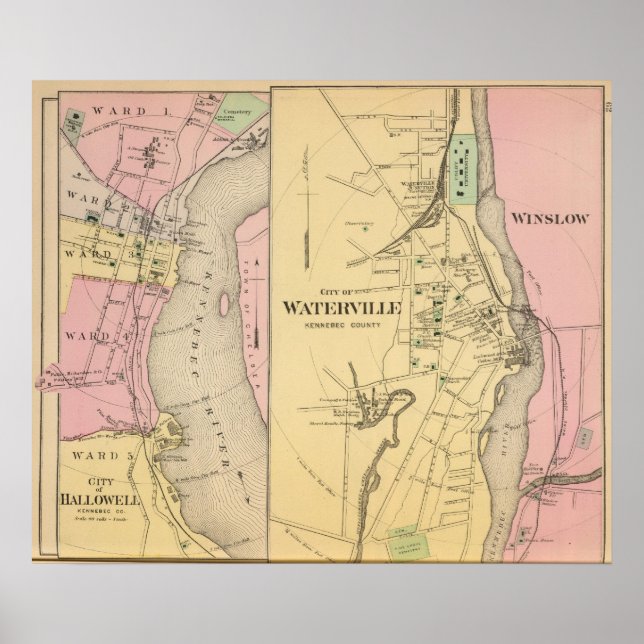 Poster Waterville, Kennebec Co (Devant)