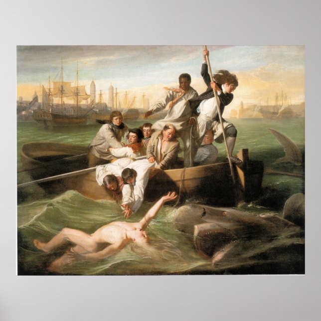 Poster Watson et le requin, par John Singleton Copley (Devant)