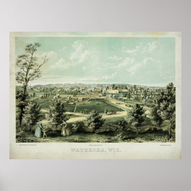 Poster Waukesha, Wisconsin (1857) (Devant)