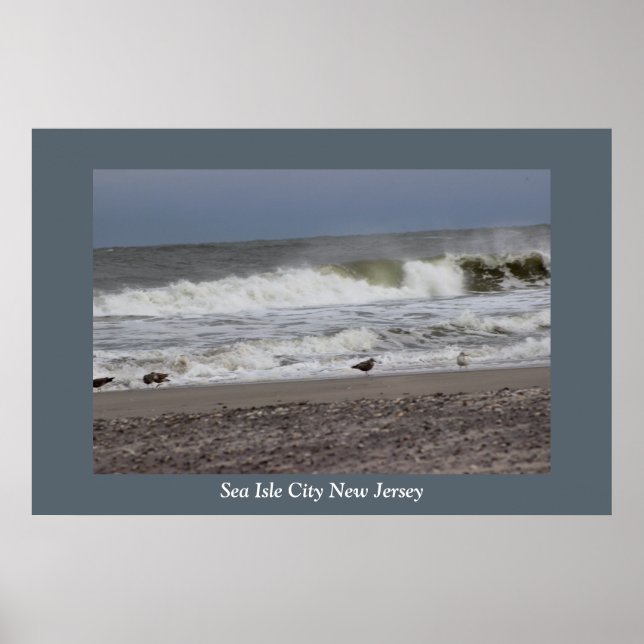 Poster Waves Sea Isle City (Devant)
