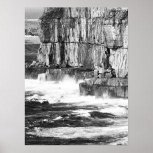 Poster Waves & Stone - B&W 2