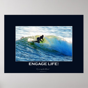 Poster Waves Surfboard-rider Surfboard Motivational Art