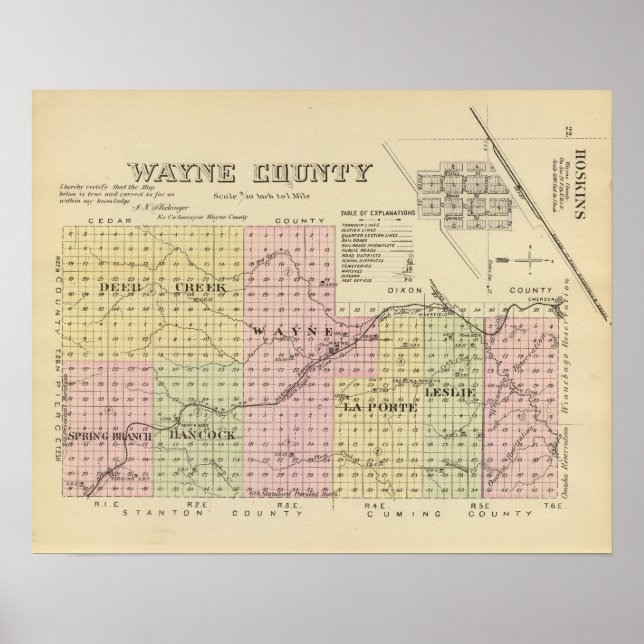 Poster Wayne County, Nebraska (Devant)