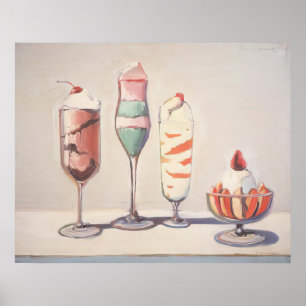 Poster wayne thiebaud - quatre sundaes