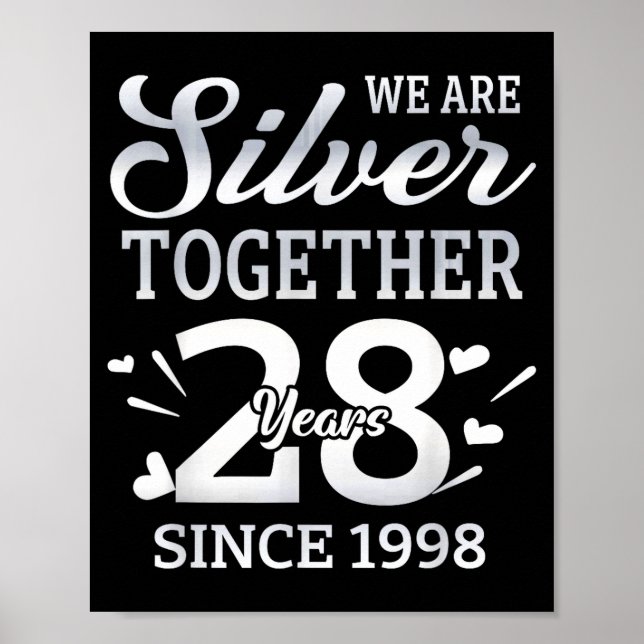 Poster We Are Together 28 Years Couple Anniversary Since  (Devant)
