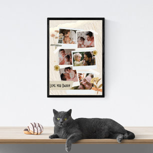 Poster We Love You Papa Photo Collage