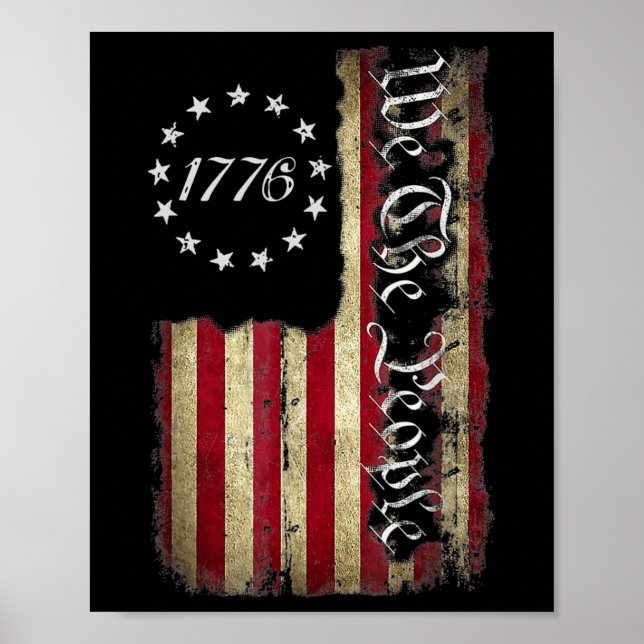 Poster We The People 1776 Shirt American Flag 4 juillet (Devant)