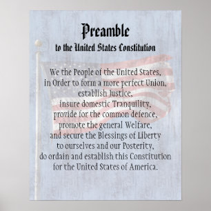 Poster We the People, Preamble US Constitution Classroom