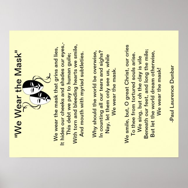 Poster "We Wear the Mask" (Devant)